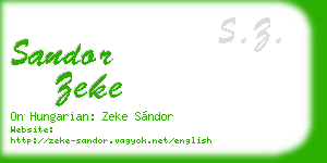 sandor zeke business card